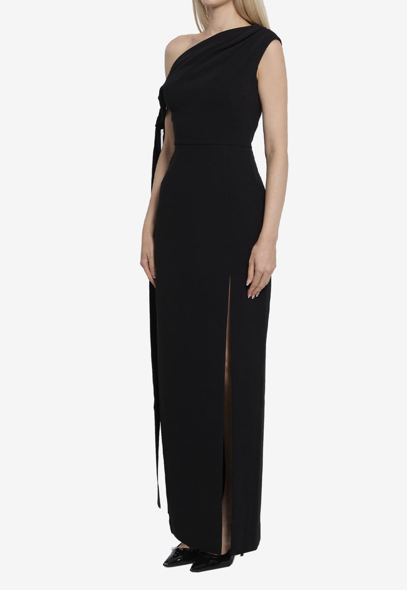 Solace London Irina One-Shoulder Maxi Dress Black OS45020--BLACK