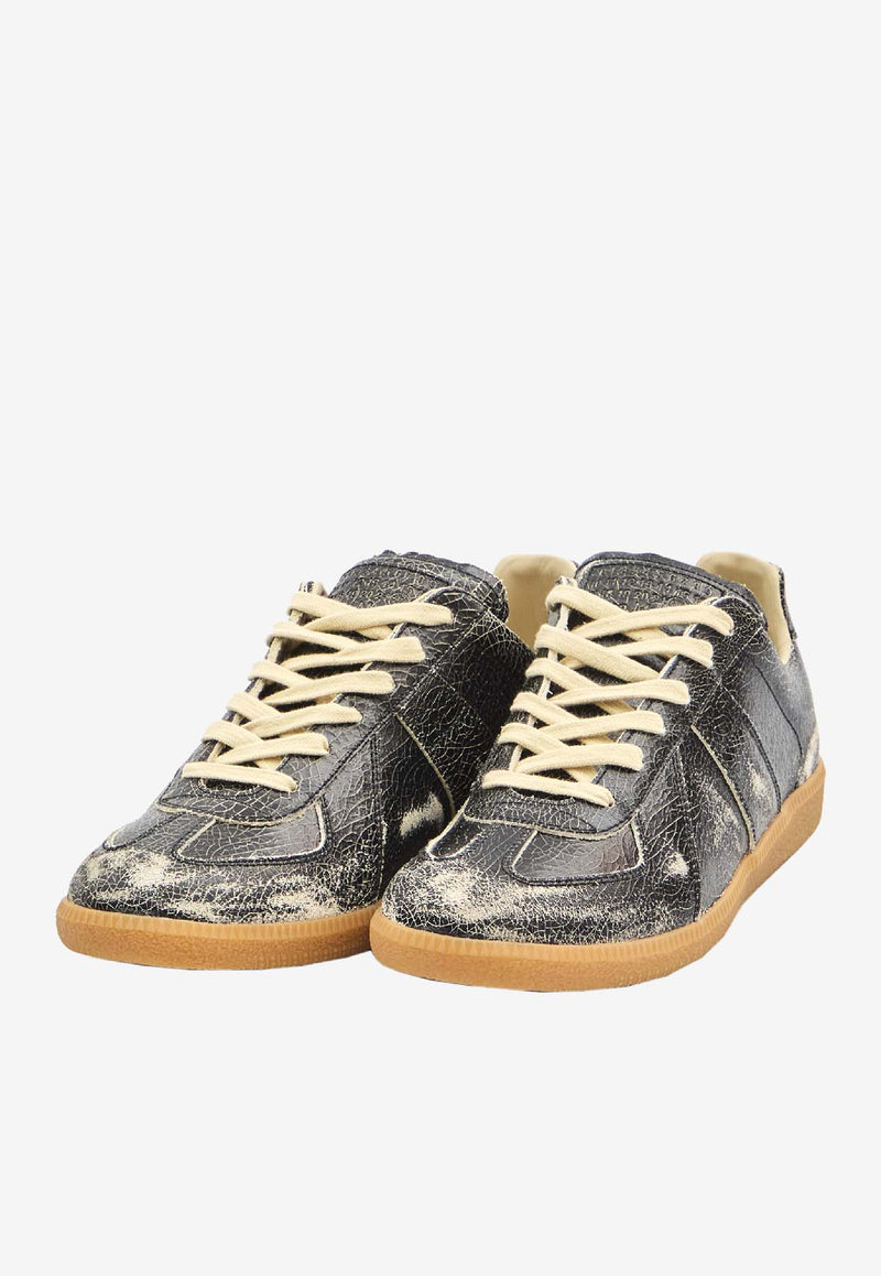 Replica Cracked Leather Sneakers