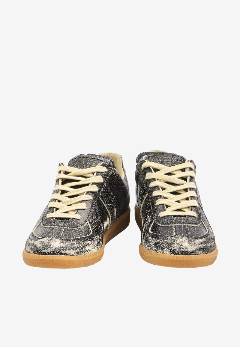 Replica Cracked Leather Sneakers