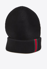 Gucci Web Stripe Wool Beanie Black 834192-4G200-1000