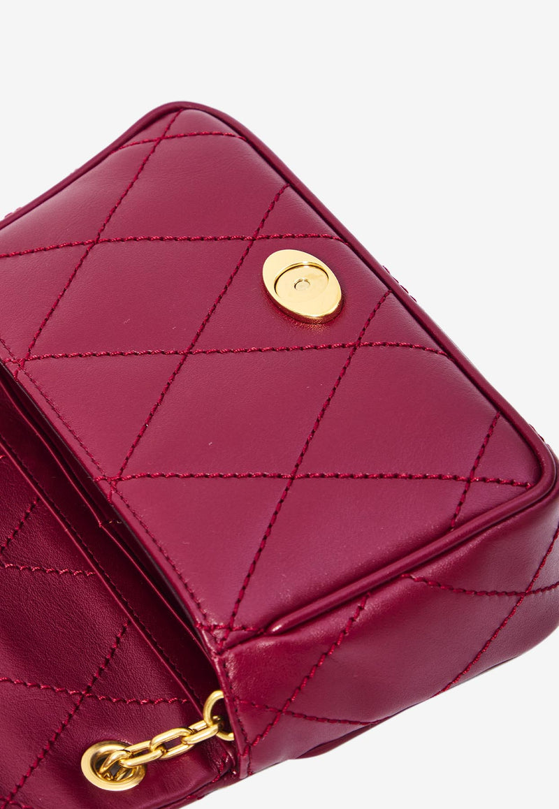 Burberry Strand Quilted Leather Chain Clutch Bordeaux 8111647--A4587