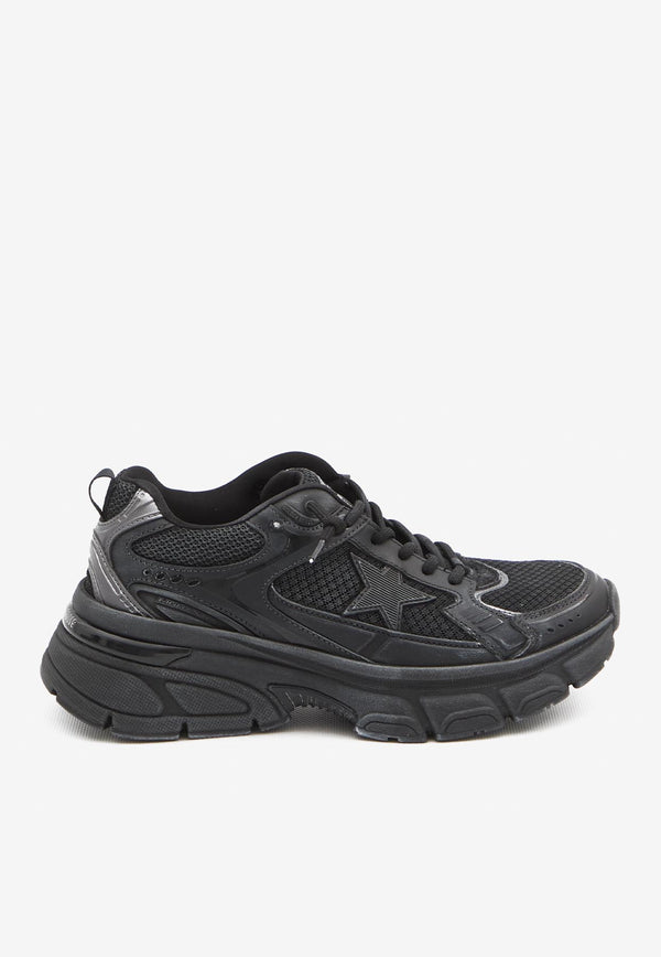 Golden Goose DB Lightstar Leather and Mesh Low-Top Sneakers Black GWF00724-F006473-90100