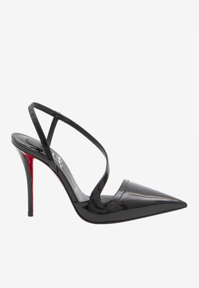 Christian Louboutin Rosa Z 100 Patent Leather Slingback Pumps Black 3250179-B439-BLACK