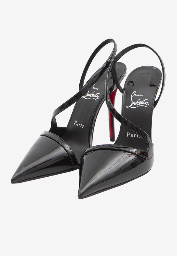 Christian Louboutin Rosa Z 100 Patent Leather Slingback Pumps Black 3250179-B439-BLACK