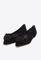 Roger Vivier I Love Vivier Suede Ballet Flats Black RVW50243560-UVN-B999
