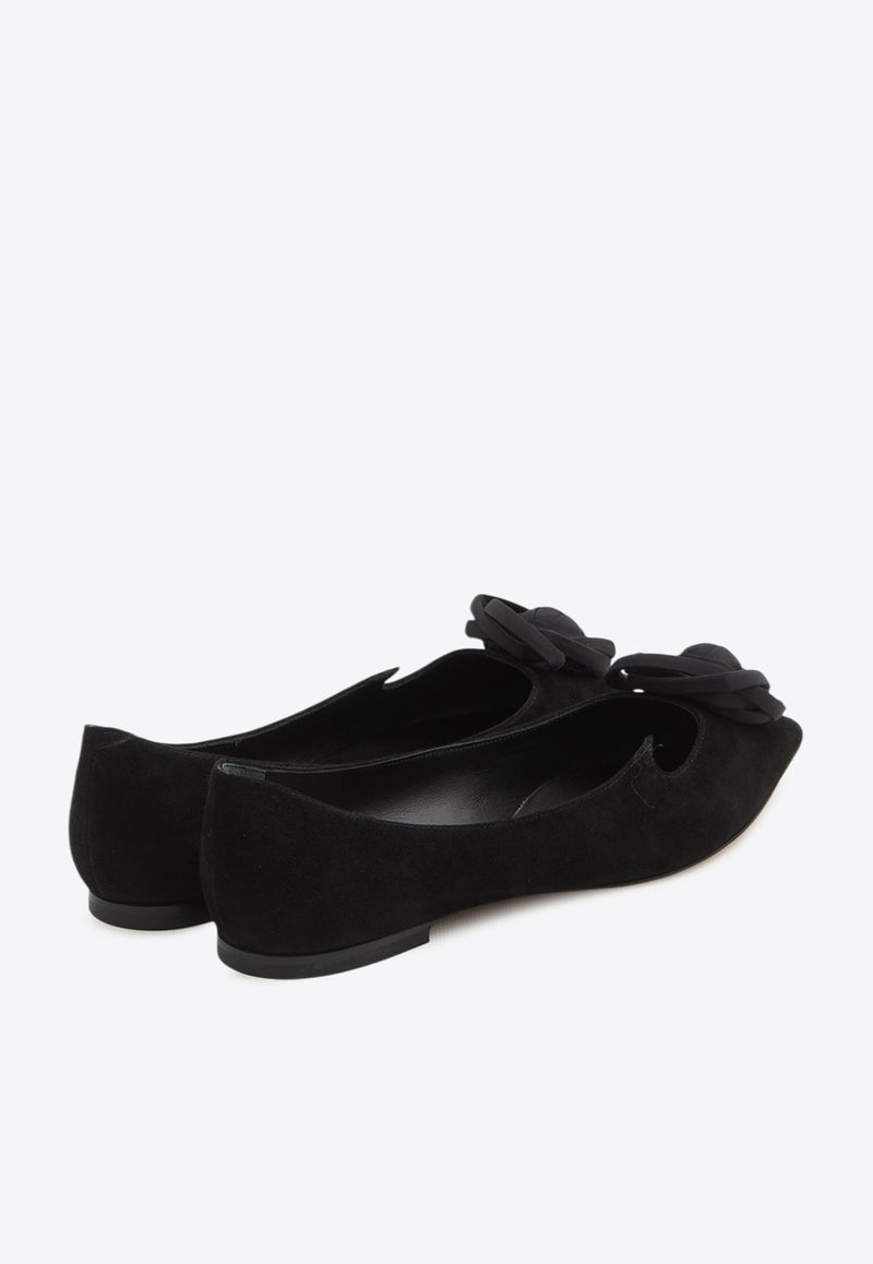 Roger Vivier I Love Vivier Suede Ballet Flats Black RVW50243560-UVN-B999