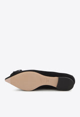 Roger Vivier I Love Vivier Suede Ballet Flats Black RVW50243560-UVN-B999