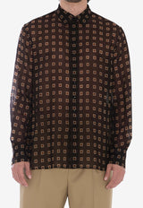 Patterned Semi-Sheer Shirt