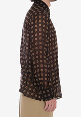 Patterned Semi-Sheer Shirt