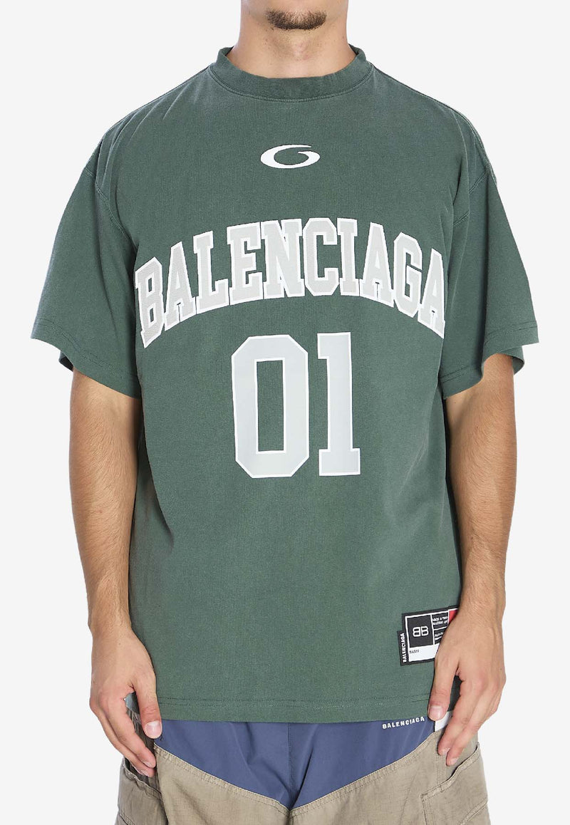 Balenciaga Oversized Basketball T-shirt   Green 850353-TTVG2-6399
