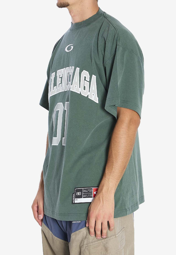 Balenciaga Oversized Basketball T-shirt   Green 850353-TTVG2-6399