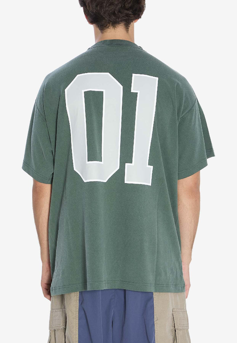 Balenciaga Oversized Basketball T-shirt   Green 850353-TTVG2-6399