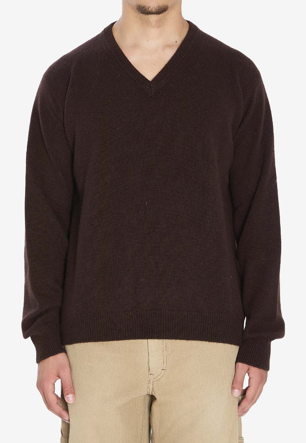 Maison Margiela Cashmere V-neck Sweater Brown S50HN0014-M13145-144M