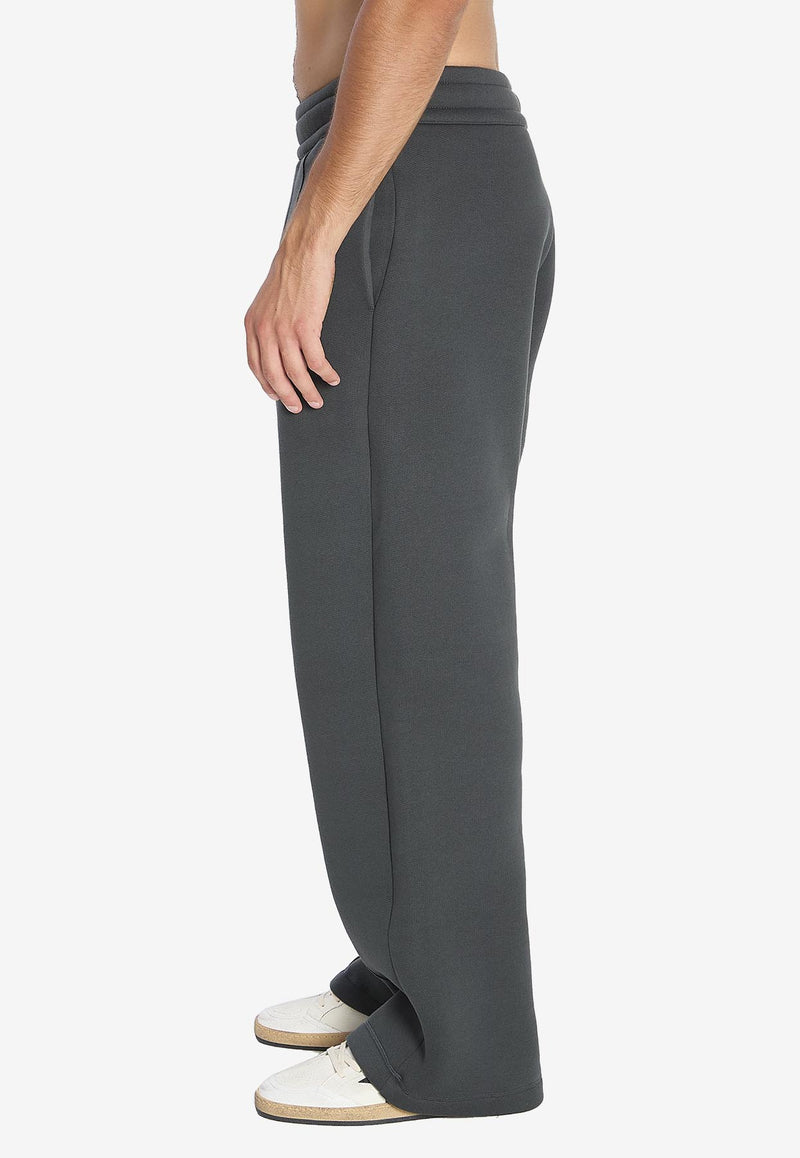 AMI PARIS Ami De Coeur Wide-Leg Track Pants Gray UTR806-749-020