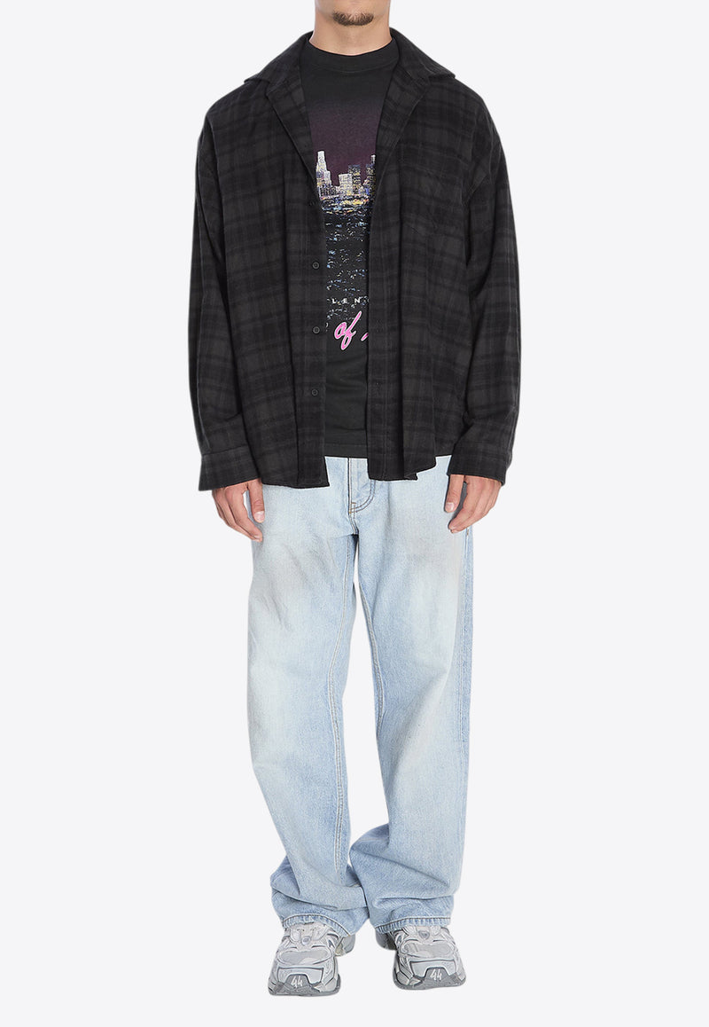 Balenciaga Layered-Effect Long-Sleeved Shirt Black 839196-TSM30-1852