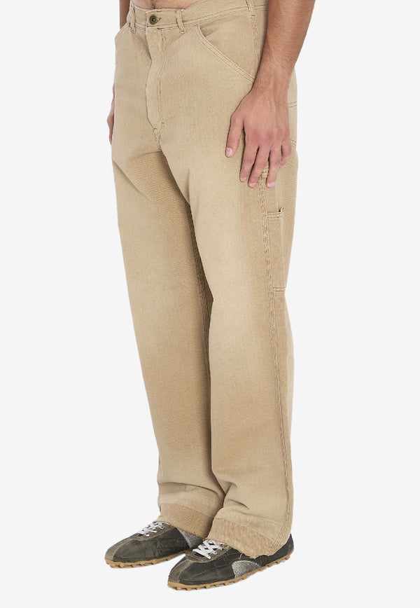 Maison Margiela Washed Straight-Leg Jeans Beige S50LA0242-M30024-964