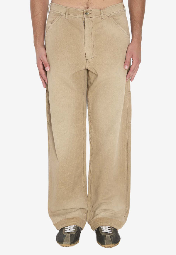 Maison Margiela Washed Straight-Leg Jeans Beige S50LA0242-M30024-964