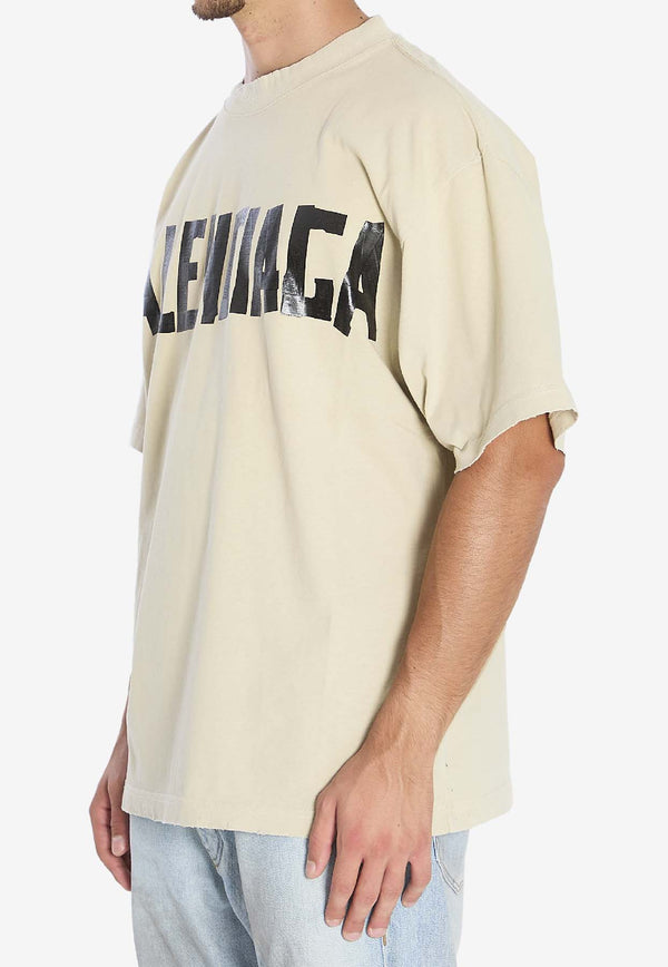 Balenciaga Tape Type Logo T-shirt Beige 764235-TSVK1-9501