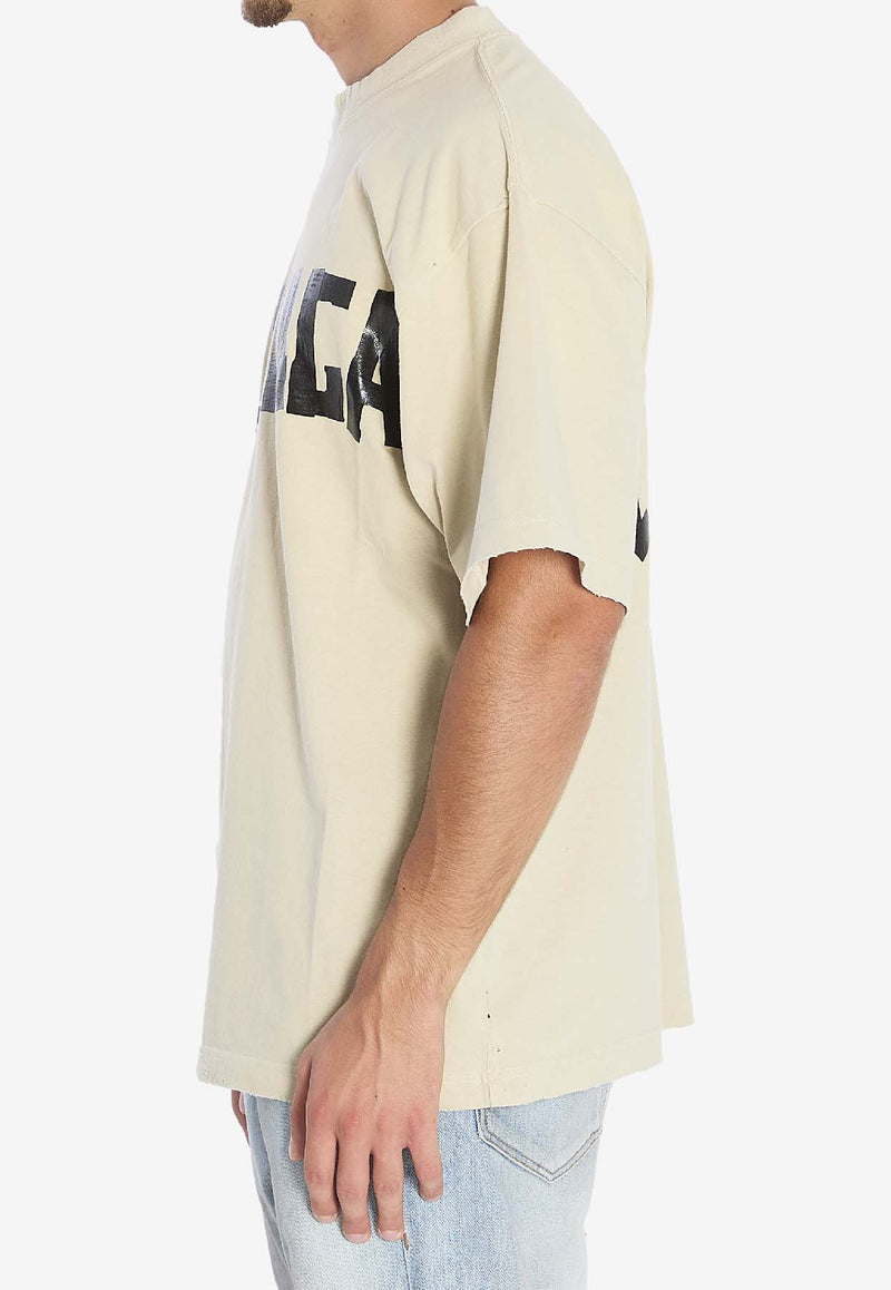 Balenciaga Tape Type Logo T-shirt Beige 764235-TSVK1-9501