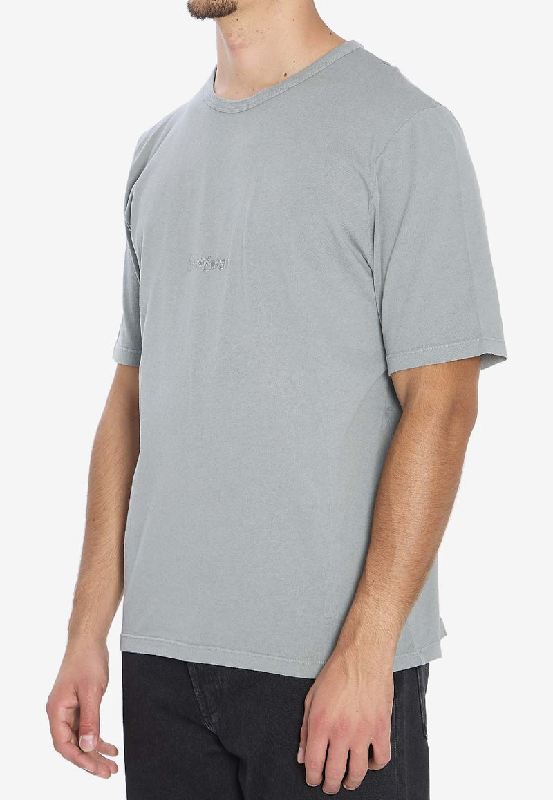 Saint Laurent Embroidered Logo T-shirt Gray 818535-YBHD2-1467