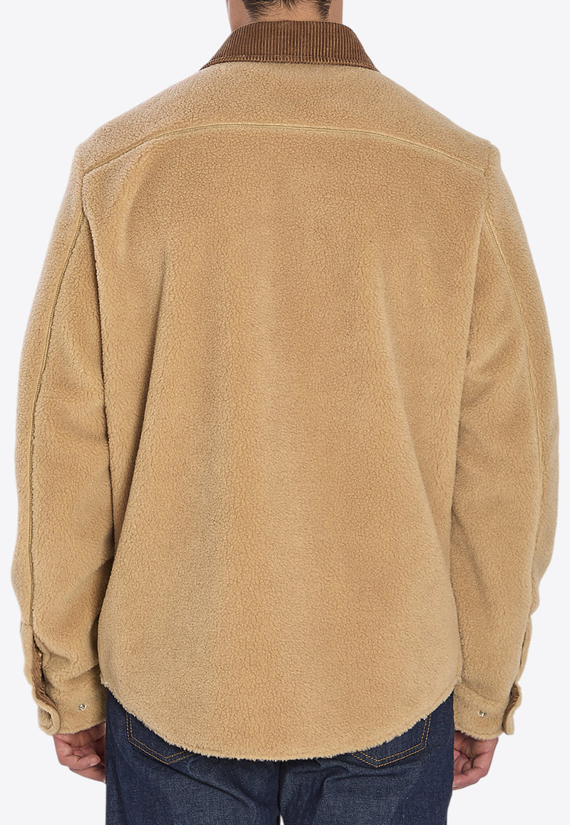 Moncler Teddy Button-Up Overshirt Beige K20912F00025-809BY-20U