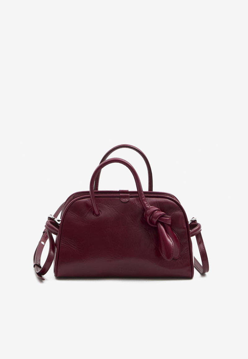 Jacquemus Small Le Turismo Leather Top Handle Bag Burgundy BAW00416A-C20C01-490
