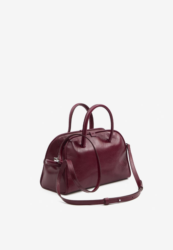 Jacquemus Small Le Turismo Leather Top Handle Bag Burgundy BAW00416A-C20C01-490