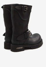 Balenciaga Venom Oversized Mid-Calf Leather Boots  Black 833585-WCAL-1080