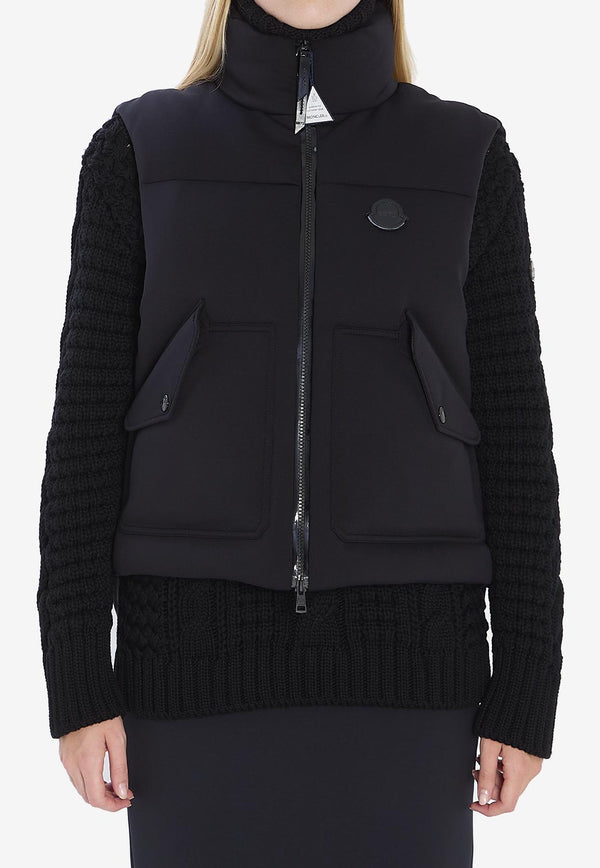 Moncler X EE72 by Edward Enninful Otis Zip-Up Vest  Black K24031A00003-M6515-999