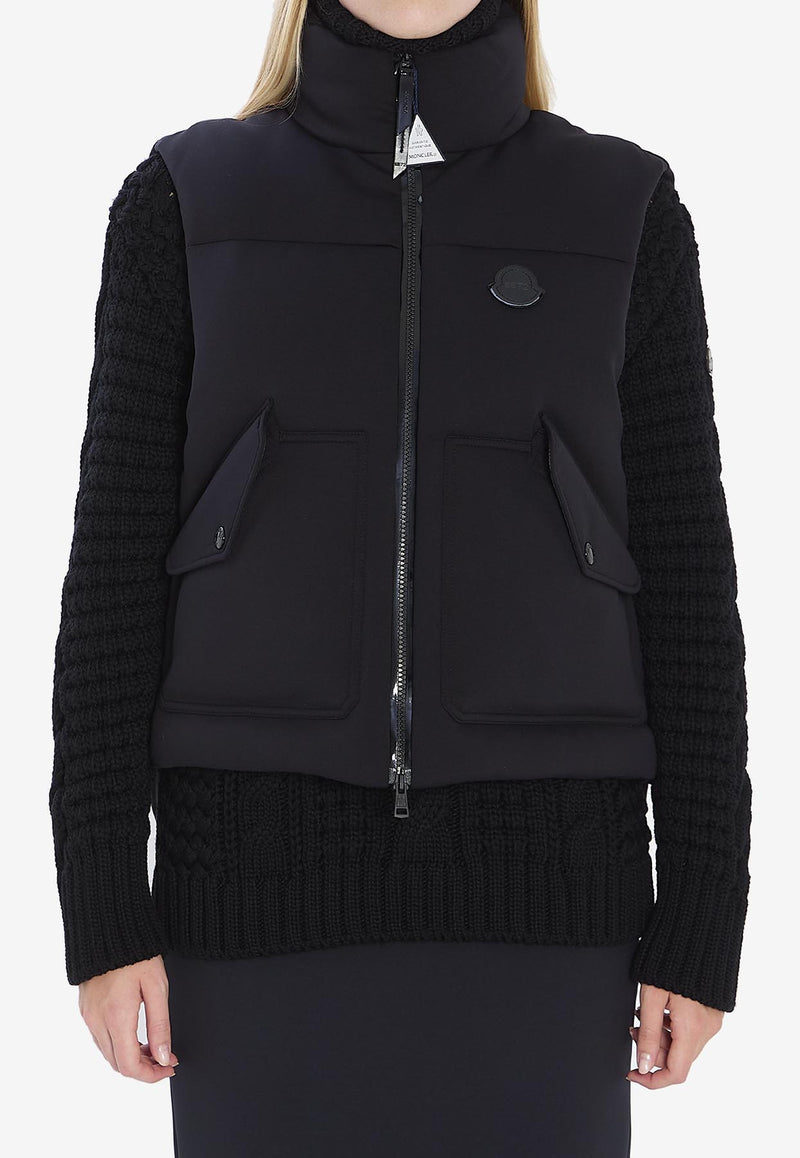 Moncler X EE72 by Edward Enninful Otis Zip-Up Vest  Black K24031A00003-M6515-999