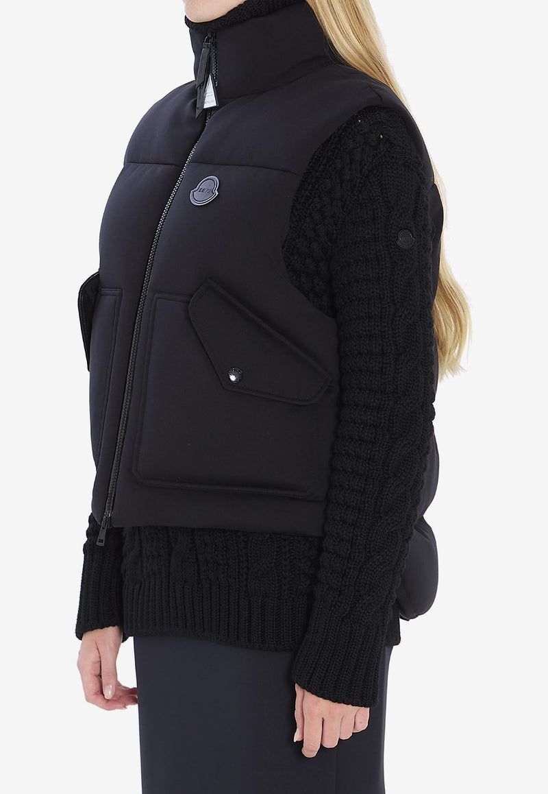 Moncler X EE72 by Edward Enninful Otis Zip-Up Vest  Black K24031A00003-M6515-999