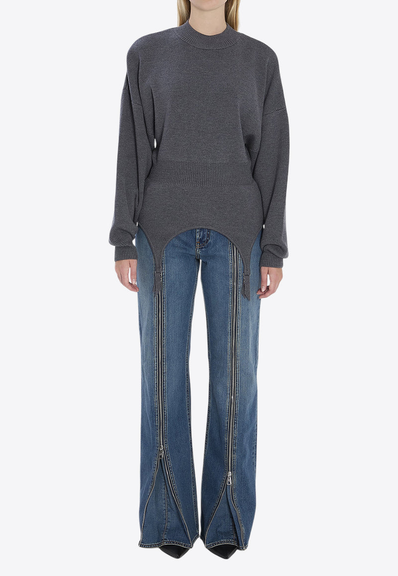 Jean Paul Gaultier Wool Sweater with Garter Gray W-PO032-K016-07