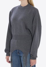 Jean Paul Gaultier Wool Sweater with Garter Gray W-PO032-K016-07