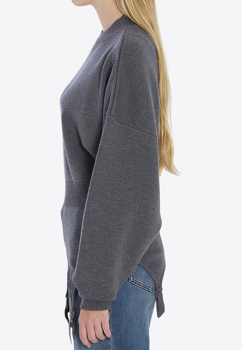 Jean Paul Gaultier Wool Sweater with Garter Gray W-PO032-K016-07