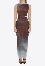 Jean Paul Gaultier Blurry Roses Maxi Dress Multicolor W-DR053-M011P-010230