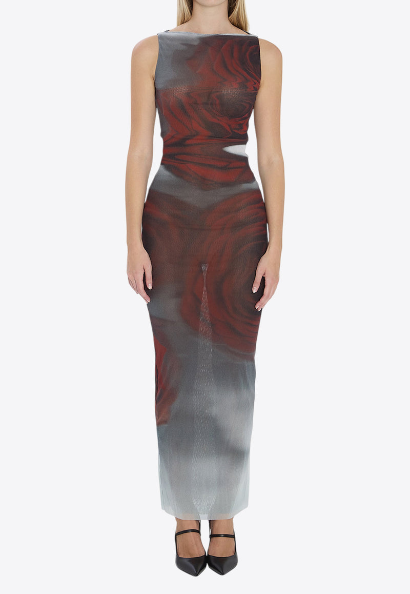 Jean Paul Gaultier Blurry Roses Maxi Dress Multicolor W-DR053-M011P-010230