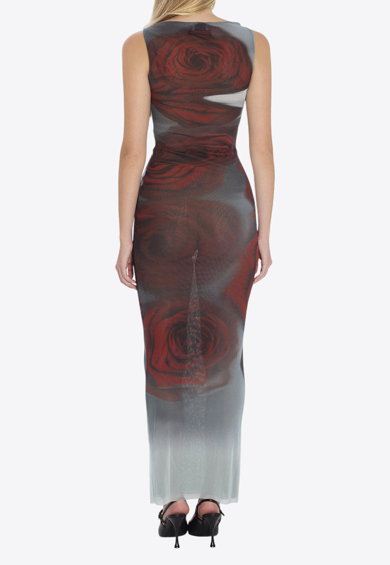 Jean Paul Gaultier Blurry Roses Maxi Dress Multicolor W-DR053-M011P-010230