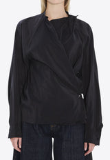 Lemaire Twisted Long-Sleeved Silk Top Black T01081-LF1308-BK999