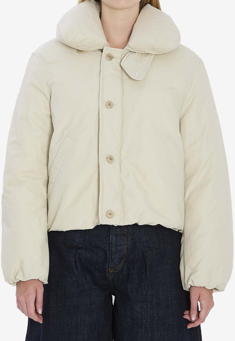 Lemaire Cropped Puffer Jacket White OW1151-LF1019-WH050