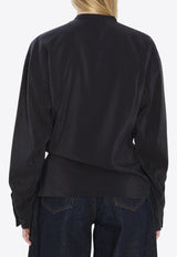 Lemaire Twisted Long-Sleeved Silk Top Black T01081-LF1308-BK999