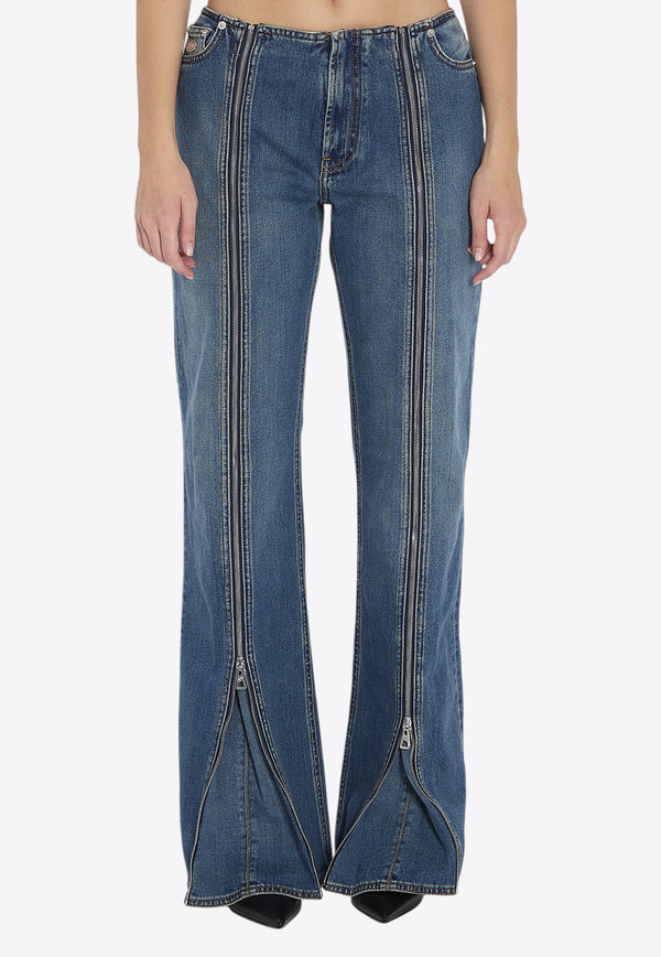 Jean Paul Gaultier Zip-Up Flared Jeans Blue W-TR031-D025-57