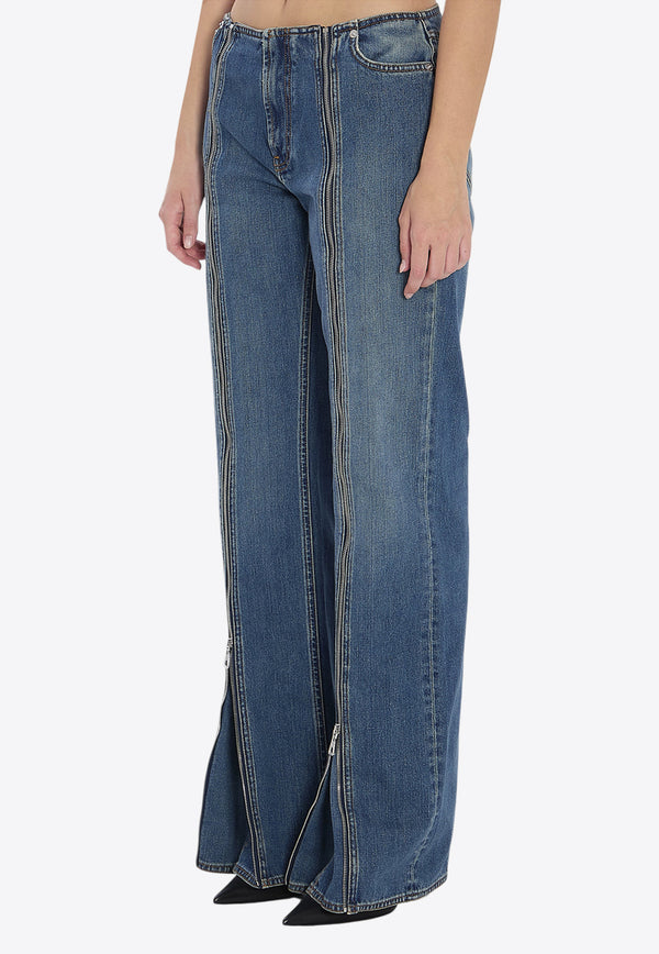 Jean Paul Gaultier Zip-Up Flared Jeans Blue W-TR031-D025-57