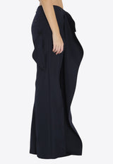 Jean Paul Gaultier Skirt-Overlay Wool-Blend Pants Blue W-TR035-W040-59