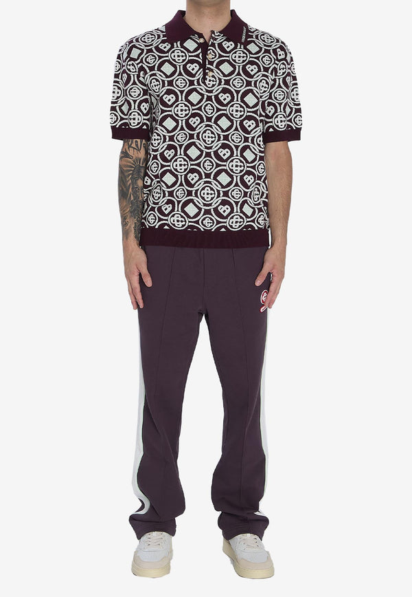 Casablanca Monogram Knit Short-Sleeved Polo T-shirt Multicolor AW25KW1092--01