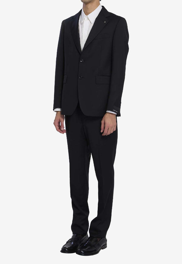 Tagliatore Wool Single-Breasted Suit Black 2FNJ22B01-060001-N5012