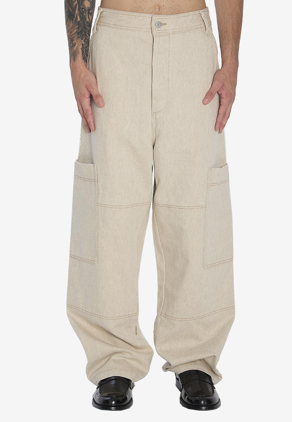 Jacquemus De-Nimes Carré Cargo Pants Beige PAM00541A-D00044-130