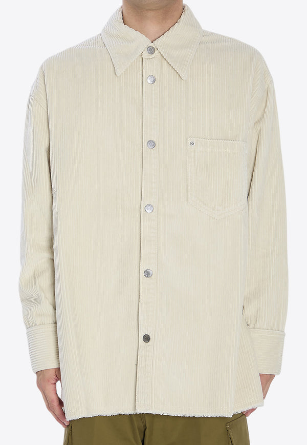 AMI PARIS Corduroy Velvet Overshirt Ivory USH793-CO0131-185
