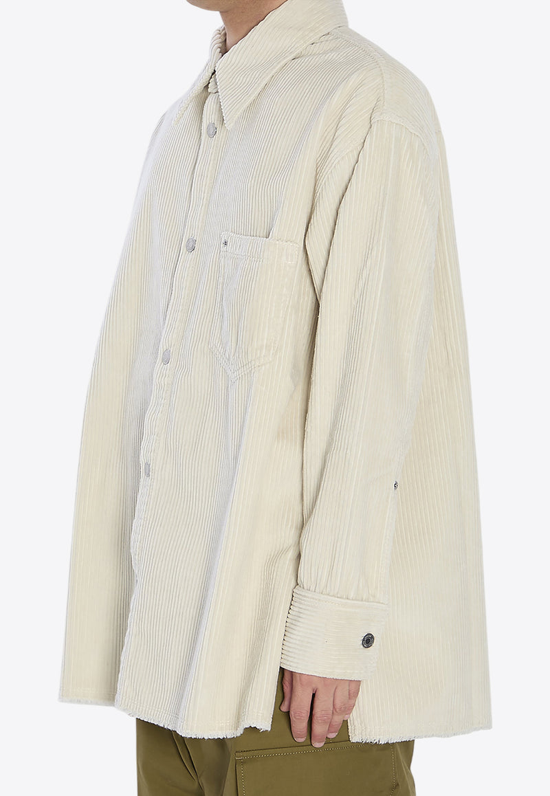 AMI PARIS Corduroy Velvet Overshirt Ivory USH793-CO0131-185