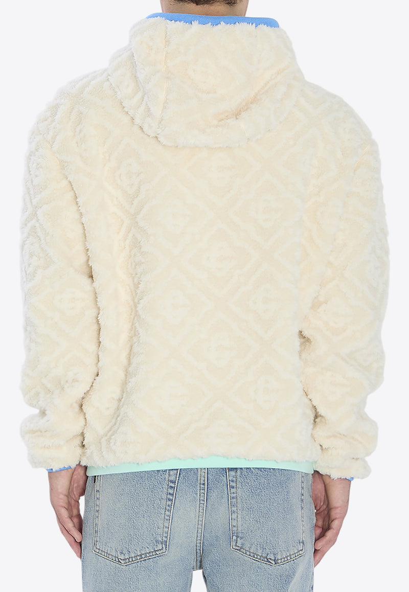 Casablanca Teddy-Effect Zip-Up Jacket Cream MPF25JTP37301--WHITE