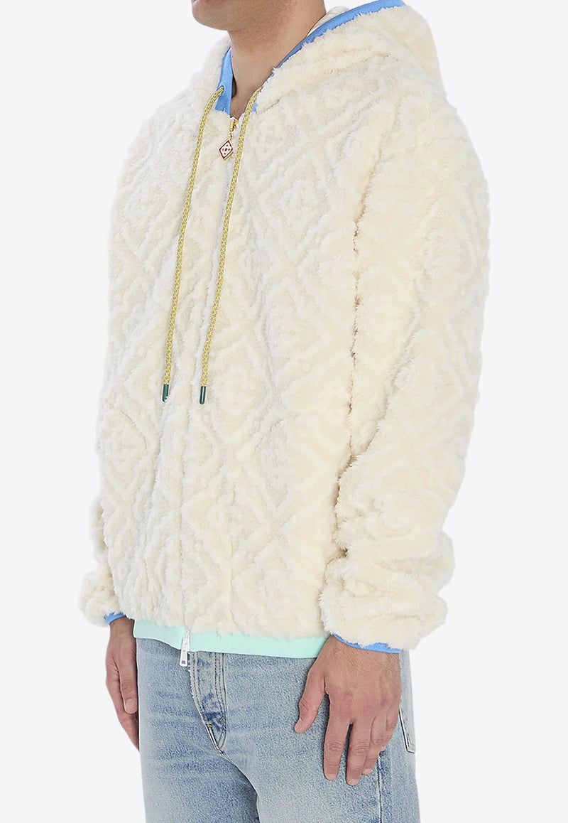 Casablanca Teddy-Effect Zip-Up Jacket Cream MPF25JTP37301--WHITE